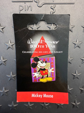 TDL-WD100th Year Mickey Mouse Letter Design Pin